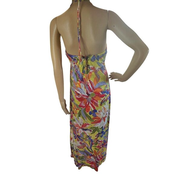 Tommy Bahama Women's Noli Blooms Halter Dress Lime Twist Size Medium Tropical - Picture 6 of 10